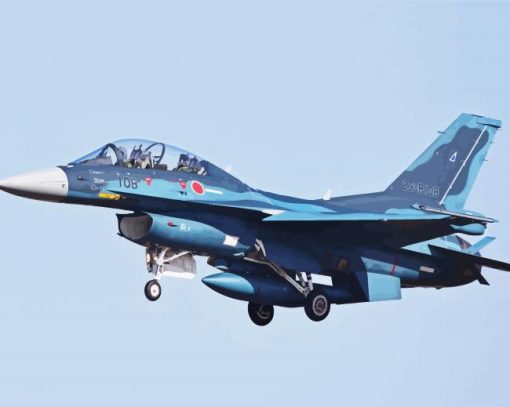 Mitsubishi F2 paint by numbers