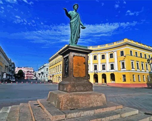 Monument to Duc de Richelieu Odessa paint by numbers