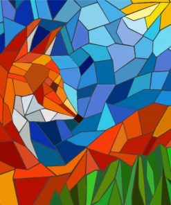 Mosaic Fox paint by numbers