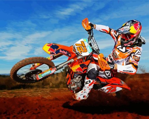 Motocross Race paint by numbers