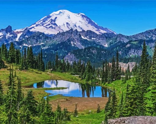 Mount Rainier Washington paint by numbers