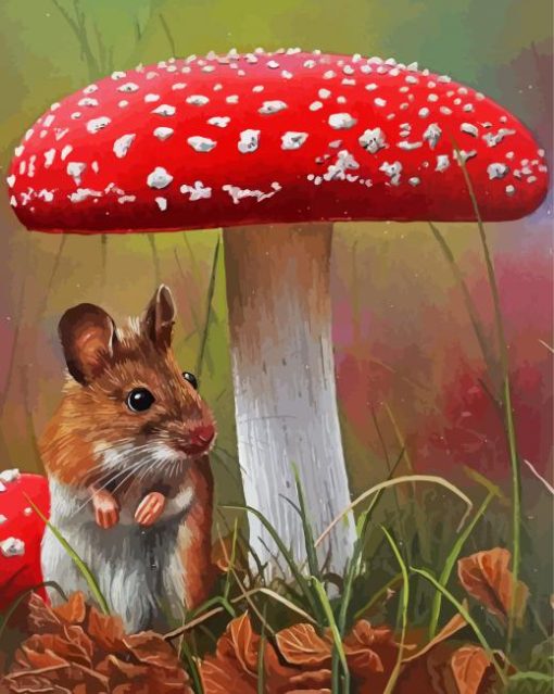 Mouse under Toadstool paint by numbers