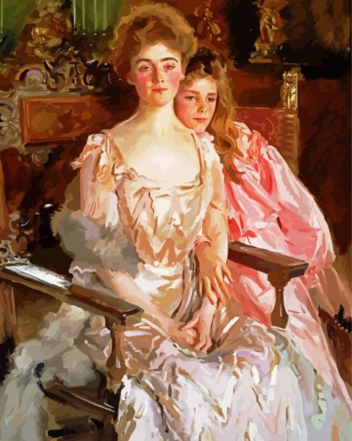 Mrs Fiske Warren And Her Daughter Rachel Paint By Number