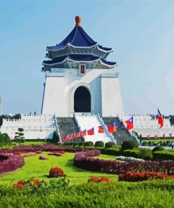 National Chiang Kai shek Memorial Hall Taipei Taiwan paint by numbers