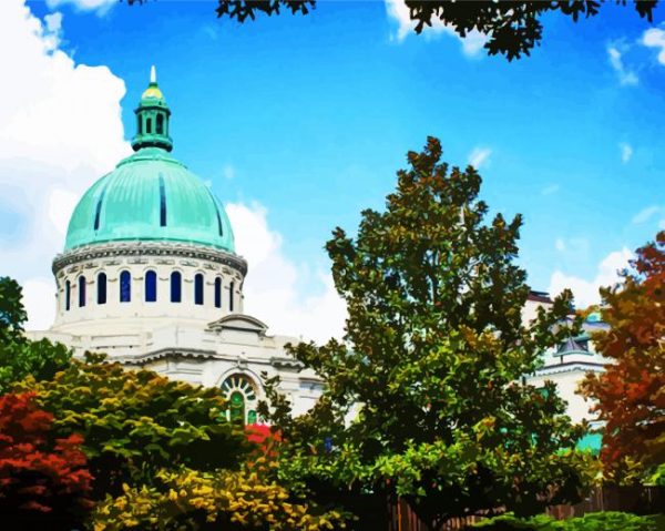 Naval Academy Chapel Annapolis paint by numbers