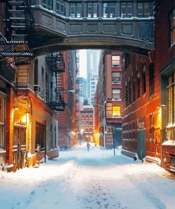 New York Snowy Alley Paint By Number