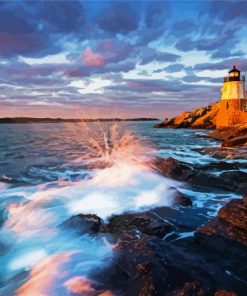 Newport Castle Hill Lighthouse Paint By Number