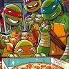 Ninja Turtles Eating Pizza paint by numbers