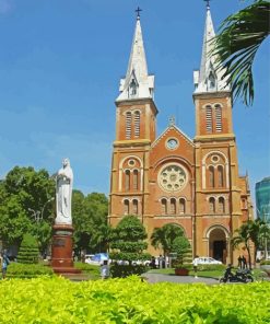 Notre Dame Cathedral of Saigon Vietnam paint by numbers