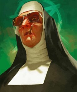 Nun Smoking paint by numbers