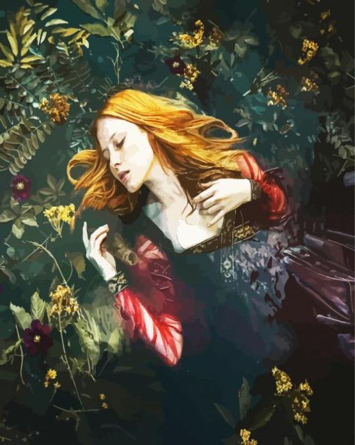 Ophelia in Water paint by numbers