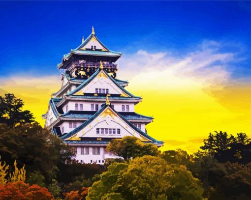 Osaka Castle Japan paint by numbers