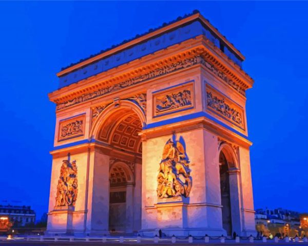Paris Arc de Triomphe Monument Paint By Number