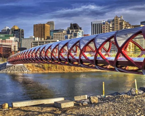 Peace Bridge Calgary paint by numbers