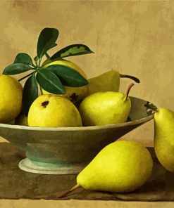 Pears in a Bowl paint by numbers