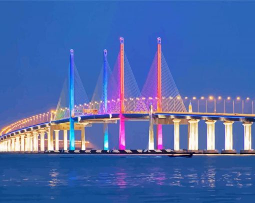 Penang Bridge Malaysia paint by numbers