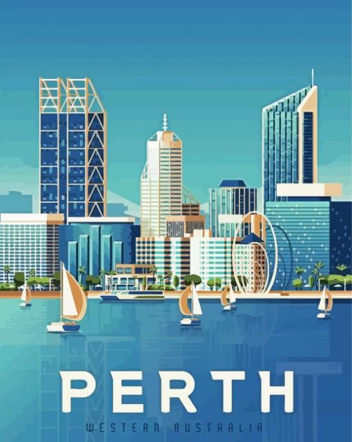 Perth Australia Poster paint by numbers