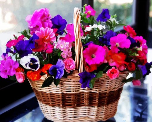 Petunia Basket paint by numbers