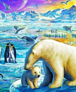 Polar Bears And Penguins paint by numbers