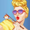 Pop Art Woman Eating Sushi Paint By Number