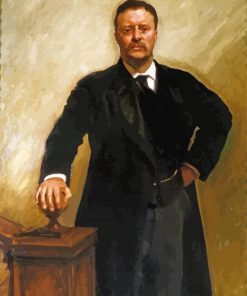 Portrait of Theodore Roosevelt by John Singer Sargent paint by numbers