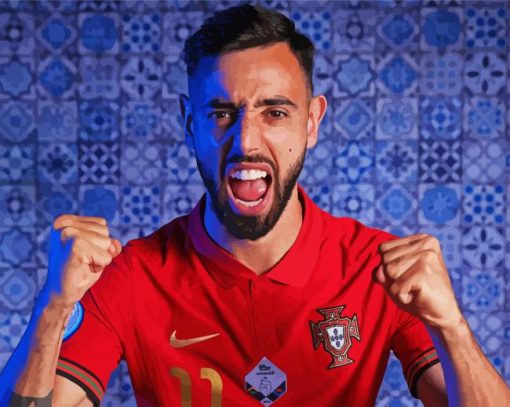 Portuguese Player Bruno Fernandes paint by numbers