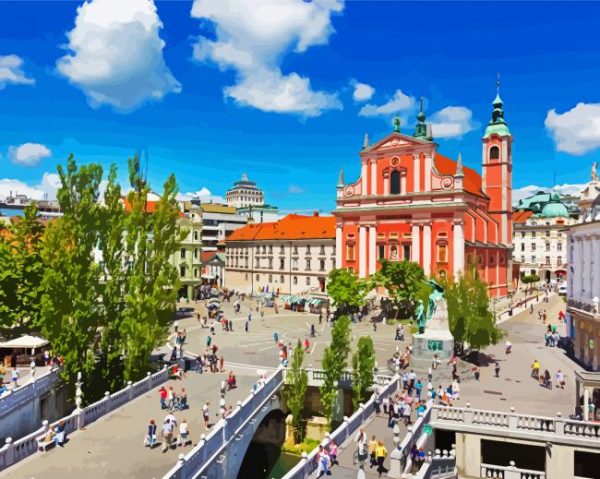 Preseren Square Slovenia Paint By Number