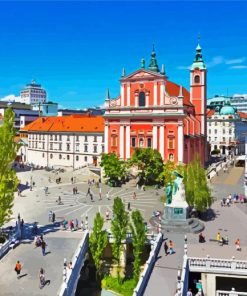 Prešeren Square Ljubljana Slovenia Paint By Number