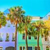 Rainbow Row Houses Charleston paint by numbers