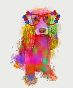 Rainbow Splash Cocker Spaniel paint by numbers