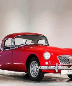 Red Classic MG Car Paint By Number