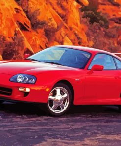 Red Classic Toyota Supra paint by numbers