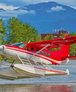 Red Seaplane paint by numbers