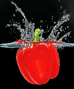 Red Pepper in Water paint by numbers