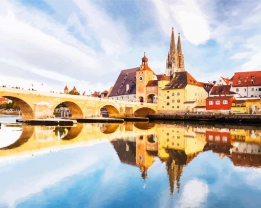 Regensburg Bridge paint by numbers