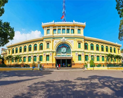 Saigon Central Post Office Vietnam Paint By Number