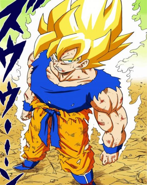 Saiyan Dragon Ball Z paint by numbers