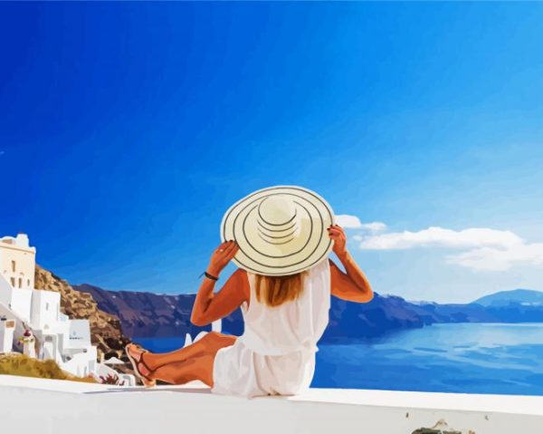 Santorini Vacation paint by numbers