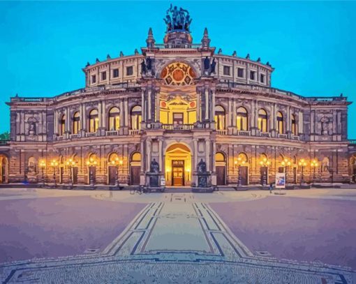 Semperoper Dresden Opera House Paint By Number