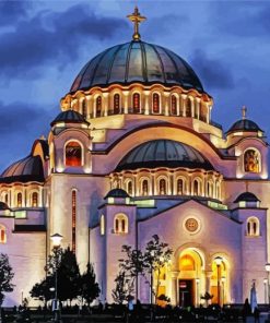 Serbia Temple of Saint Sava paint by numbers