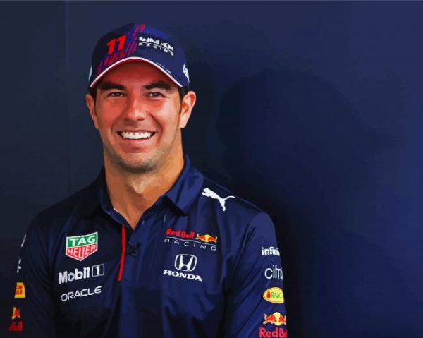 Sergio Perez Racing Driver paint by numbers