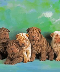 Shar Pei Puppies paint by numbers