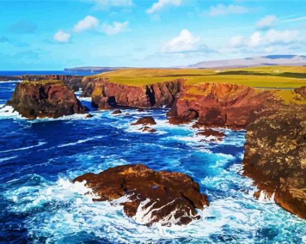 Shetland Islands Seascape paint by numbers