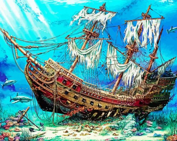 Shipwreck Undersea Paint By Number