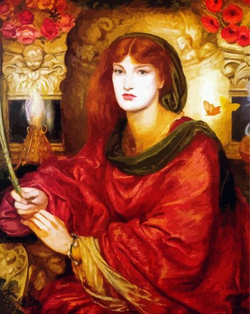 Sibylla Palmifera Rossetti paint by numbers