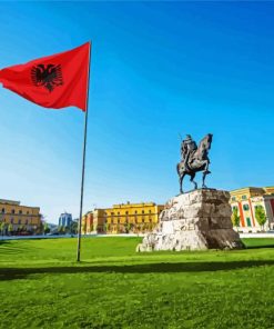 Skanderbeg Square Tirana paint by numbers