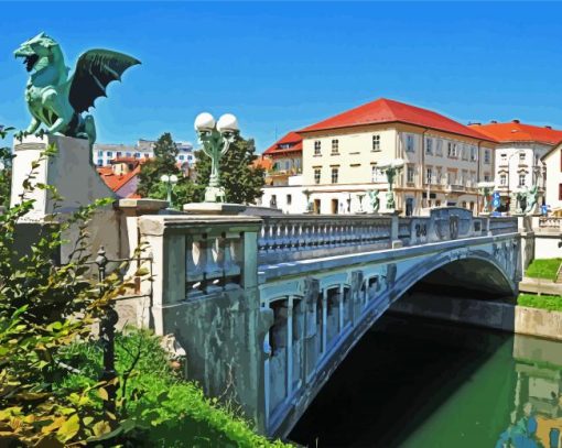 Slovenia Dragon Bridge paint by numbers