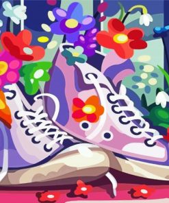 Sneakers and Flowers paint by numbers