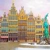 Snowy Antwerp Belgium Paint By Number