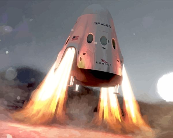 Space X Spaceship Paint By Number